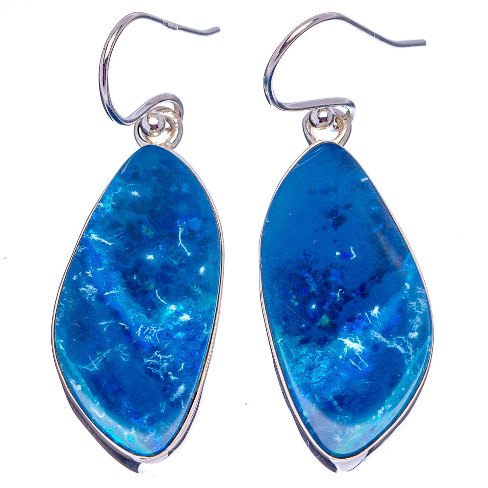 Rare Doublet Opal Earrings 1 5/8" (.925 Sterling Silver)