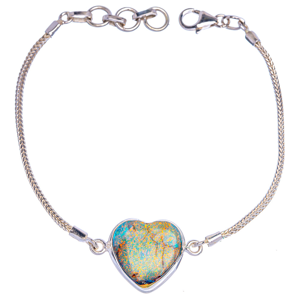 Rare Sterling Opal Bracelets 7 3/8 Too 8 3/8" (925 Sterling Silver) B90319