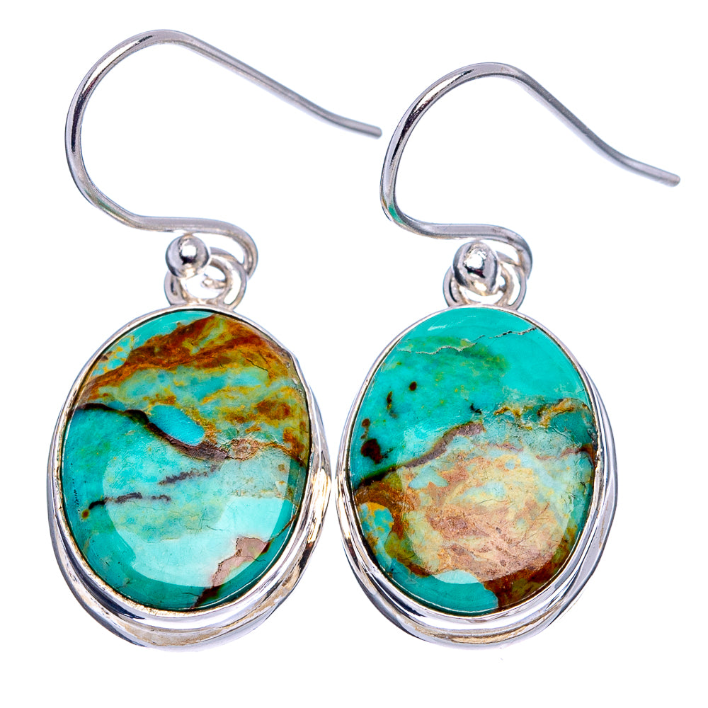 Mohave Turquoise Earrings 1 1/4" (.925 Sterling Silver)