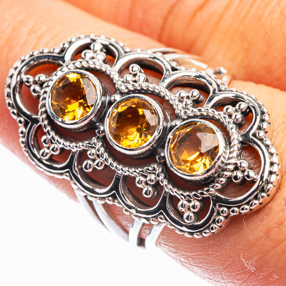 Faceted Citrine Ring Size 7.25 (925 Sterling Silver) R141929