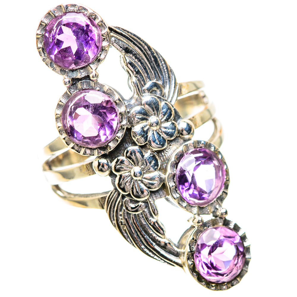 Large Faceted Amethyst 925 Sterling Silver Ring Size 8 (925 Sterling Silver) RING139703