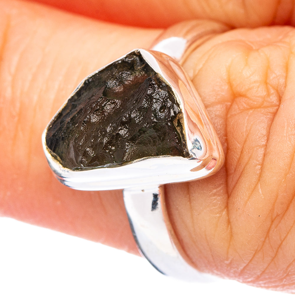 Rare Moldavite Ring Size 6.25 (.925 Sterling Silver)