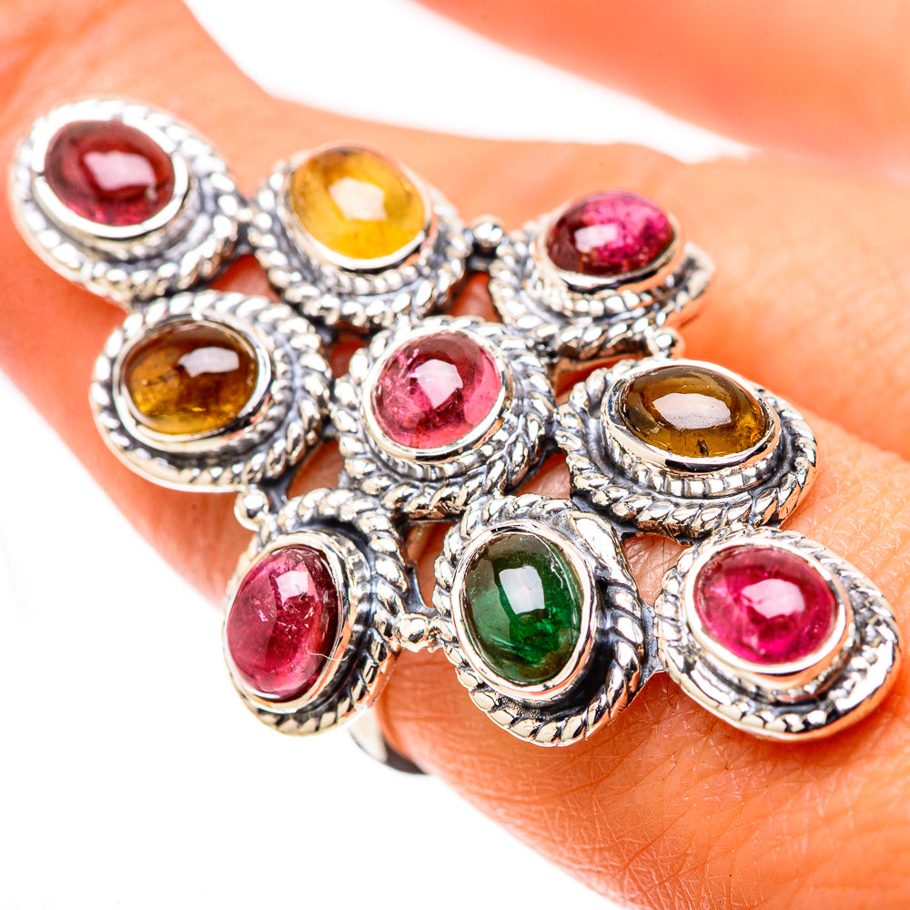 Signature Large Natural Tourmaline Ring Size 7.25 (925 Sterling Silver) RING138182