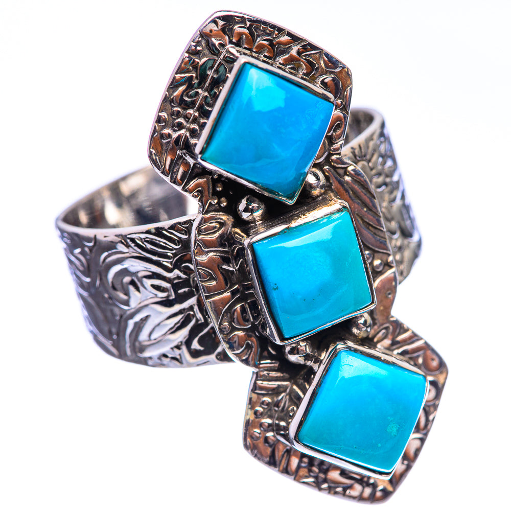 Sleeping Beauty Turquoise 925 Sterling Silver Ring Size 9.25
