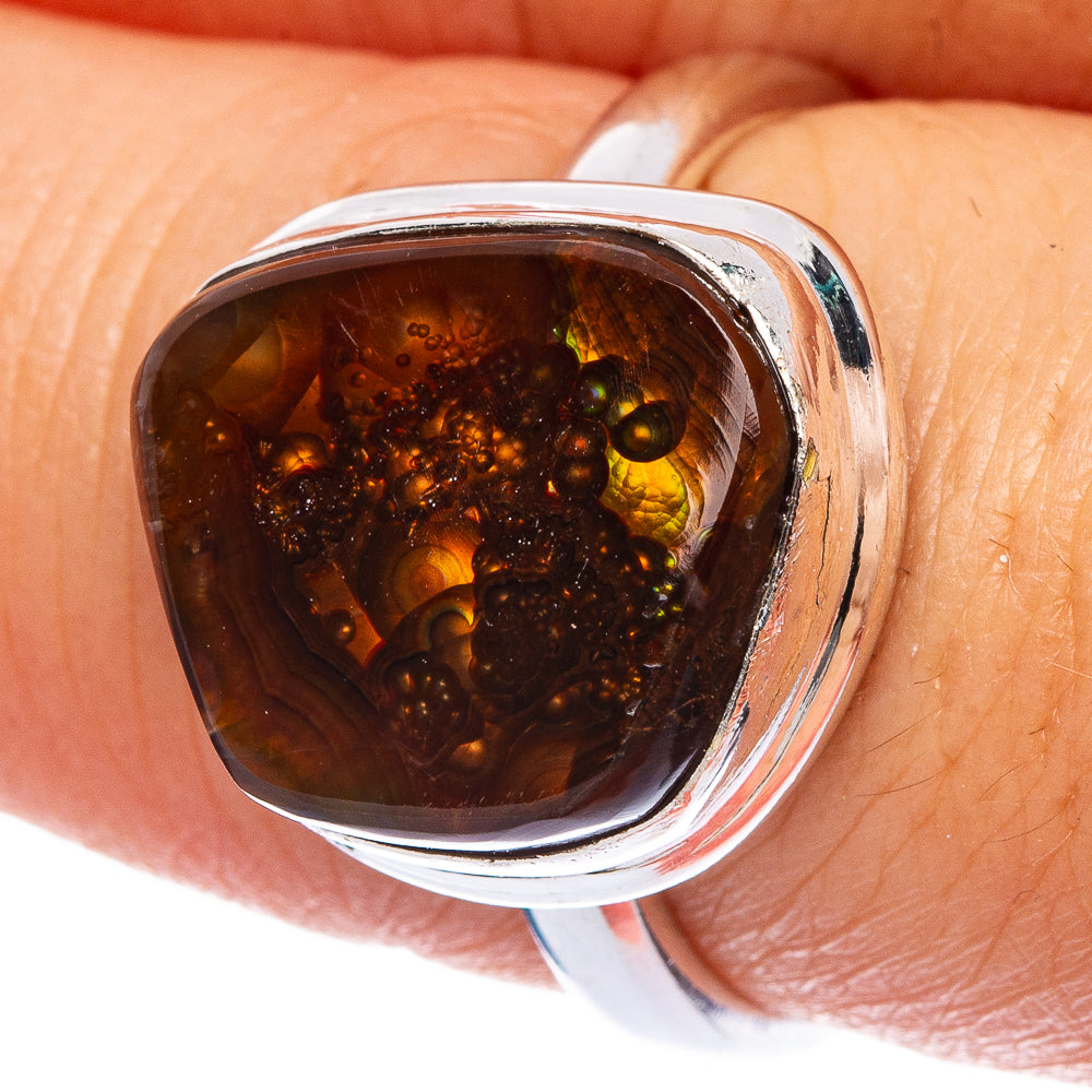 Rare Mexican Fire Agate Ring Size 8 (925 Sterling Silver) R145535