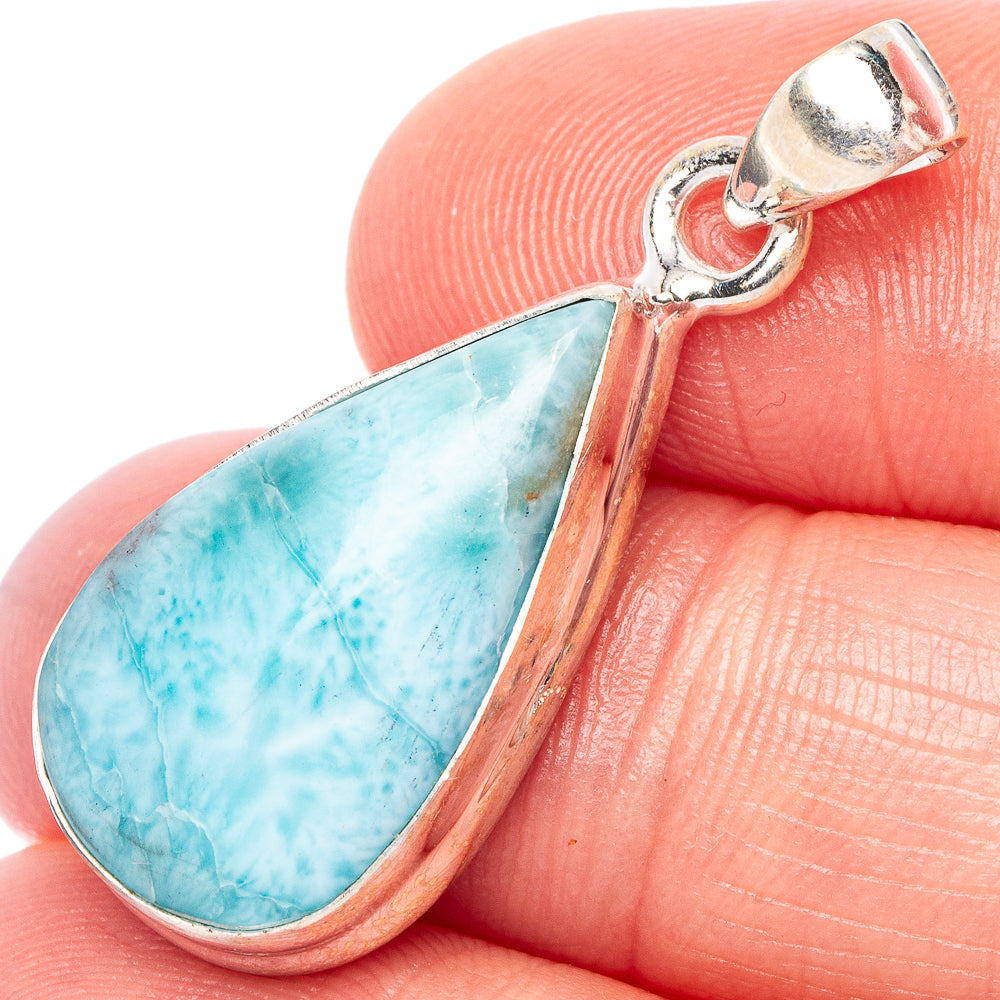 Larimar Pendant 1 1/4" (925 Sterling Silver) P44257