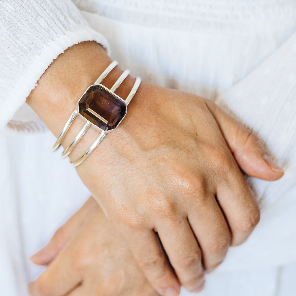 Amethyst Cuff Bracelet (925 Sterling Silver) BR90267