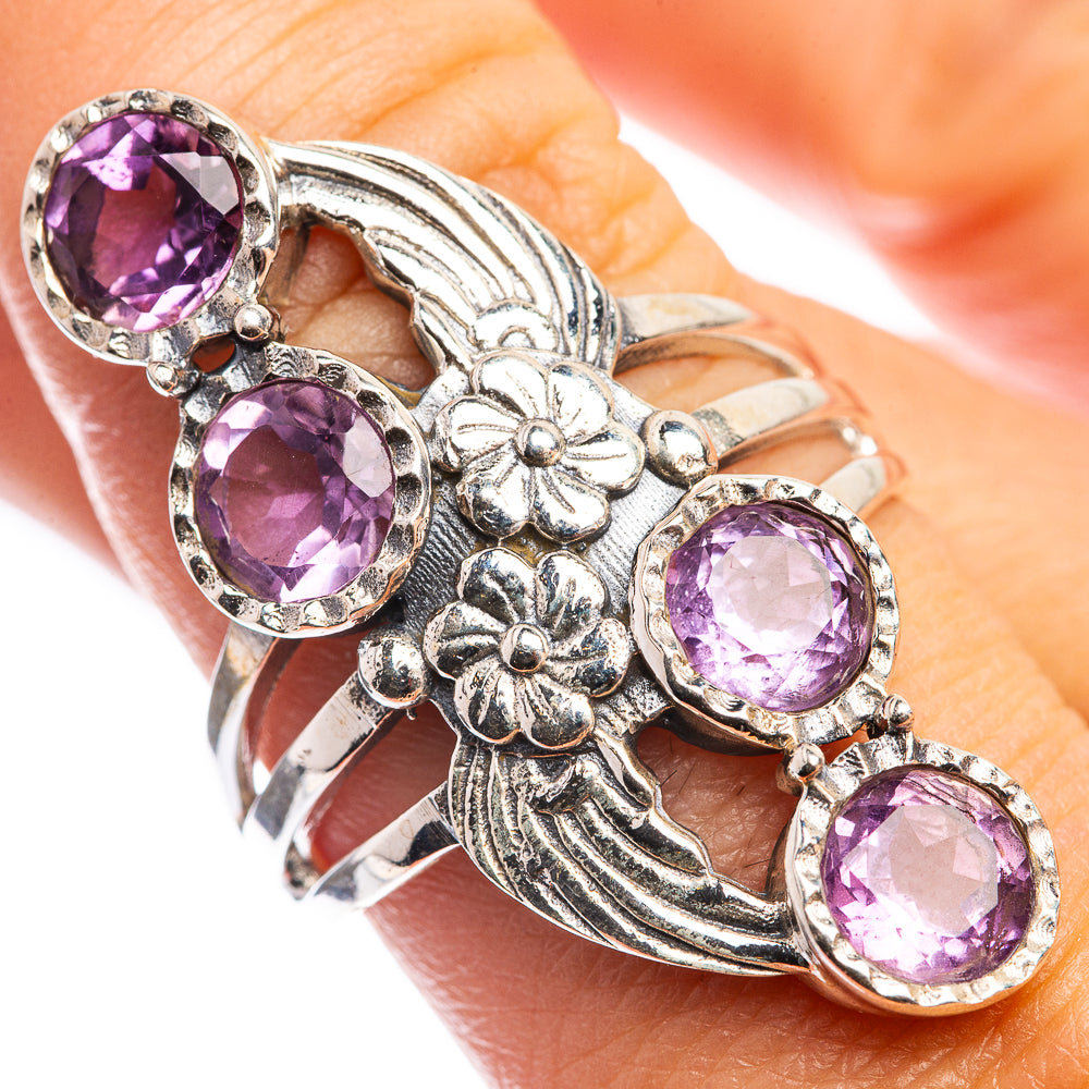 Faceted Amethyst Ring Size 8.75 (925 Sterling Silver) RING143319