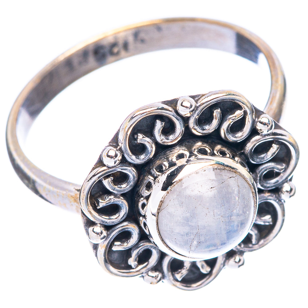 Rainbow Moonstone Ring Size 6.75 (925 Sterling Silver) R5644