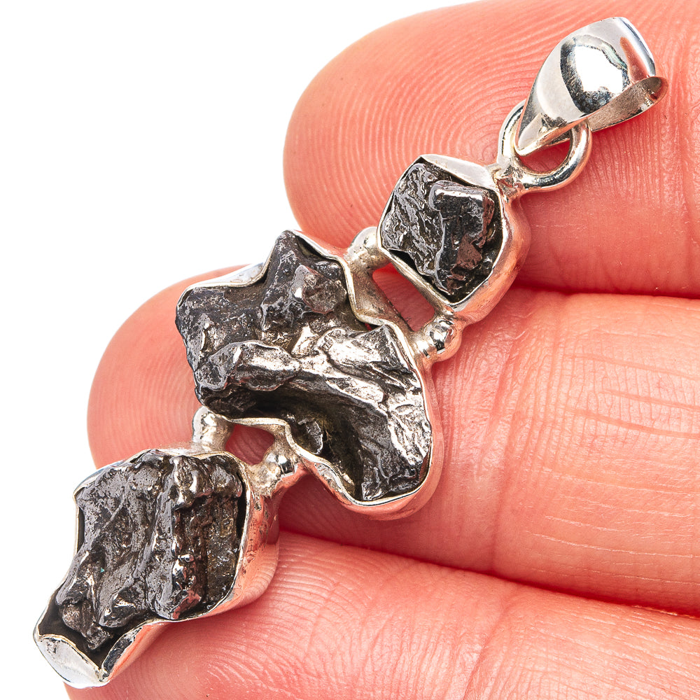 Rare Campo Del Cielo Meteorite Pendant 1 3/4" (.925 Sterling Silver)