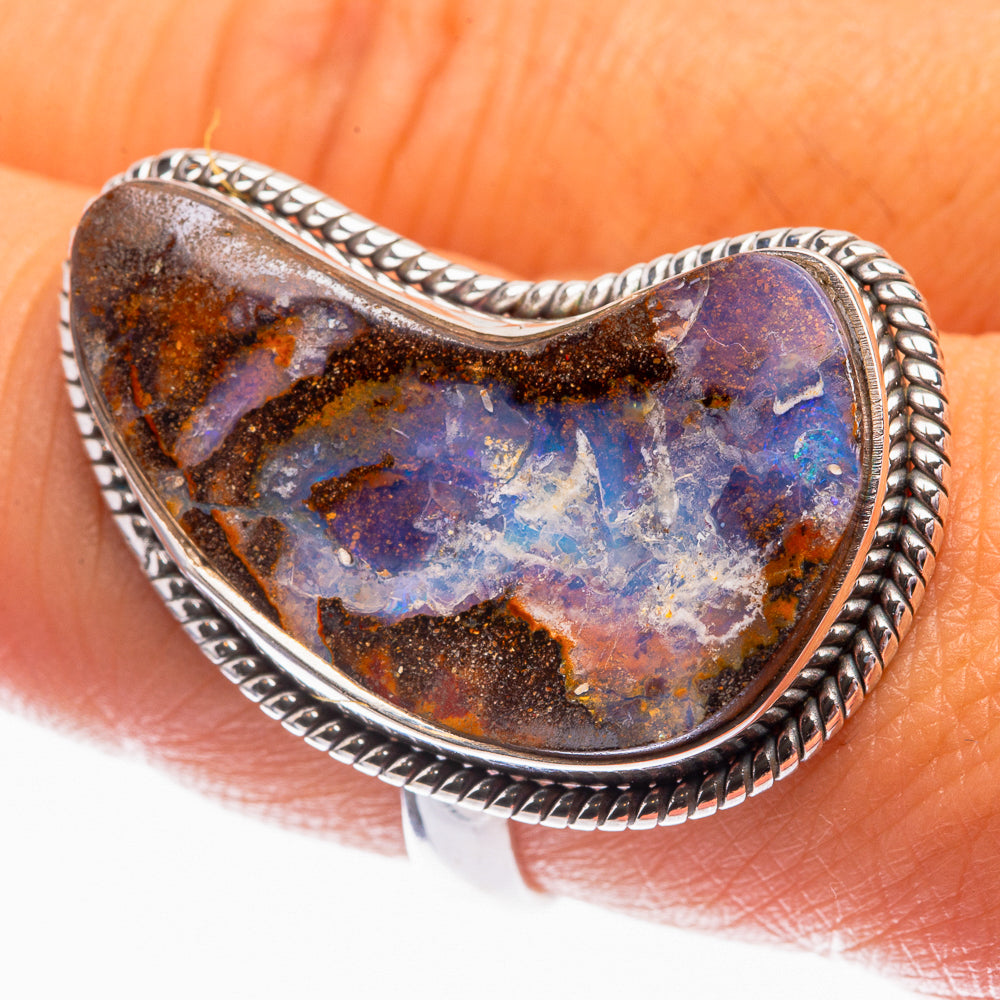 Large Boulder Opal Ring Size 8.5 (925 Sterling Silver) R142169