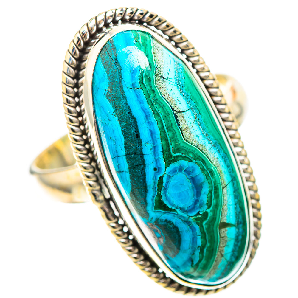 Malachite In Chrysocolla Ring Size 9 (925 Sterling Silver) RING139002