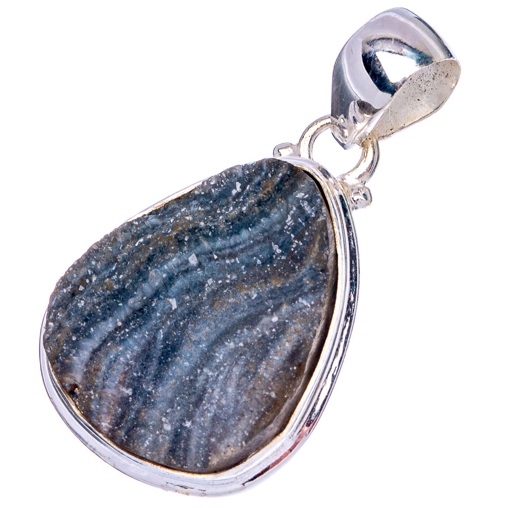Desert Rose Druzy Pendant 1 3/8" (.925 Sterling Silver)