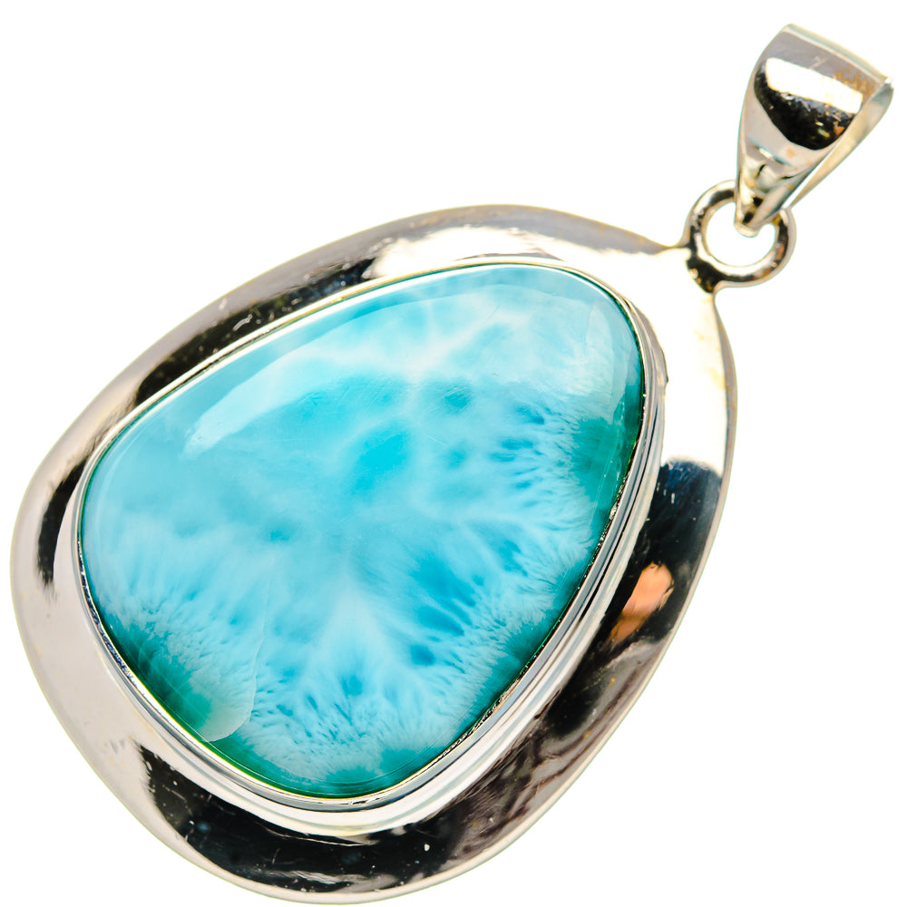Larimar Pendant 1 3/4"  (925 Sterling Silver) PD37250