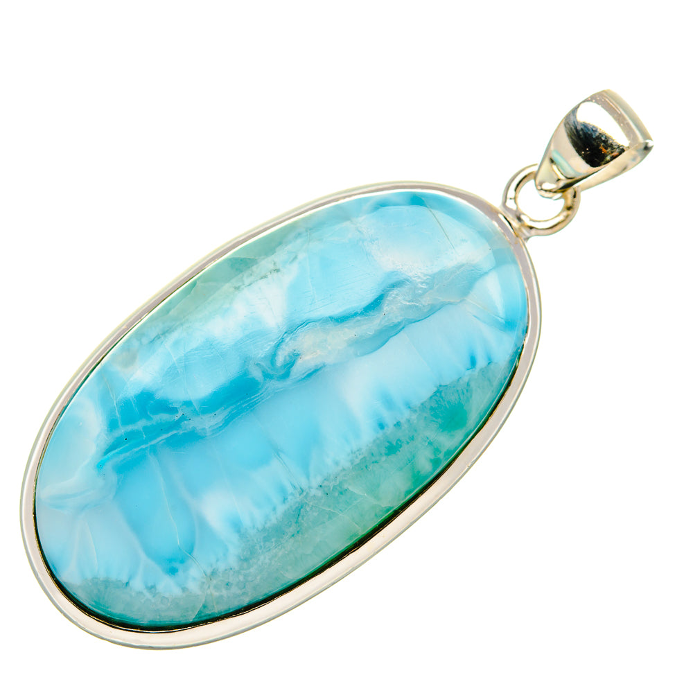 Larimar Pendant 1 3/4" (925 Sterling Silver) PD37029