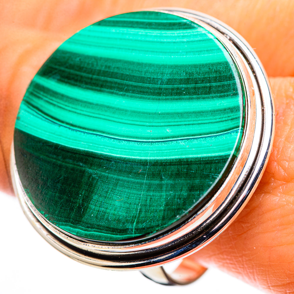 Huge Malachite Ring Size 10.75 (925 Sterling Silver) RING136108