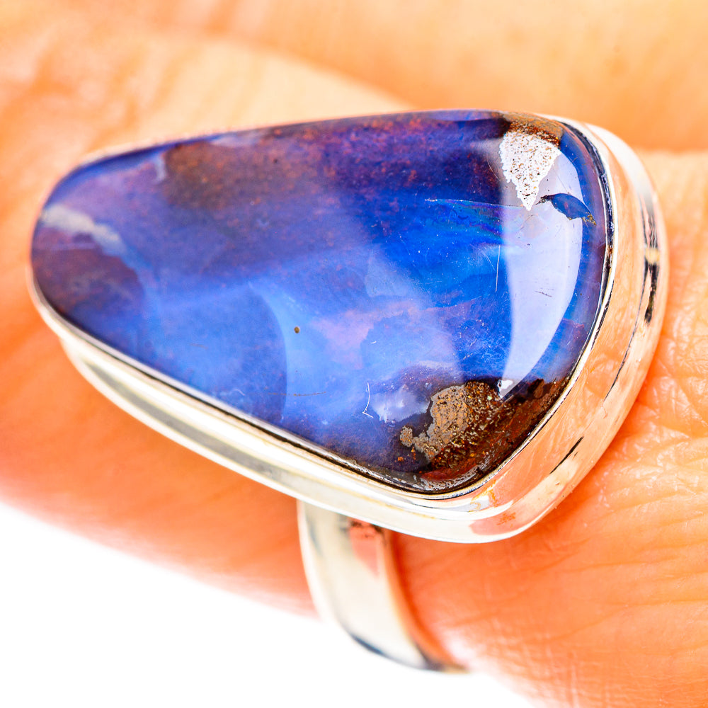 Australian Boulder Opal Ring Size 8.25 (925 Sterling Silver) RING136877