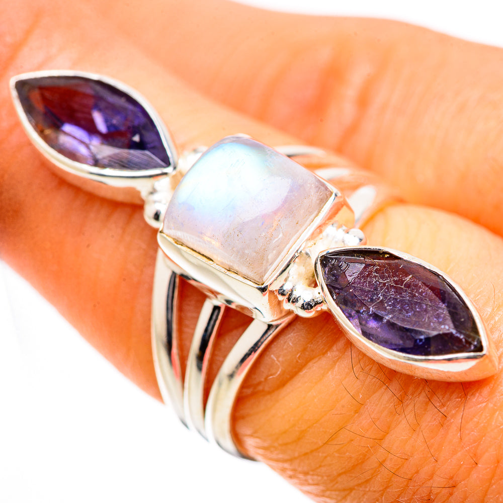 Rainbow Moonstone, Tanzanite Ring Size 7.25 (925 Sterling Silver) RING135405