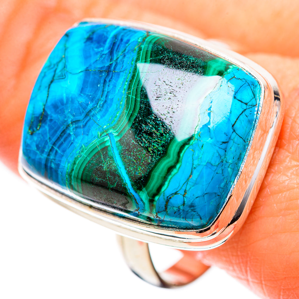Large Malachite In Chrysocolla Ring Size 11.25 (925 Sterling Silver) RING135545