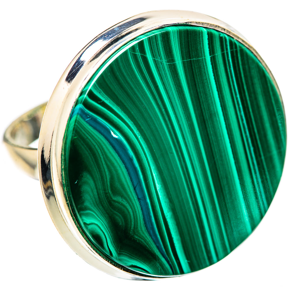Huge Malachite Ring Size 9 (925 Sterling Silver) RING136078