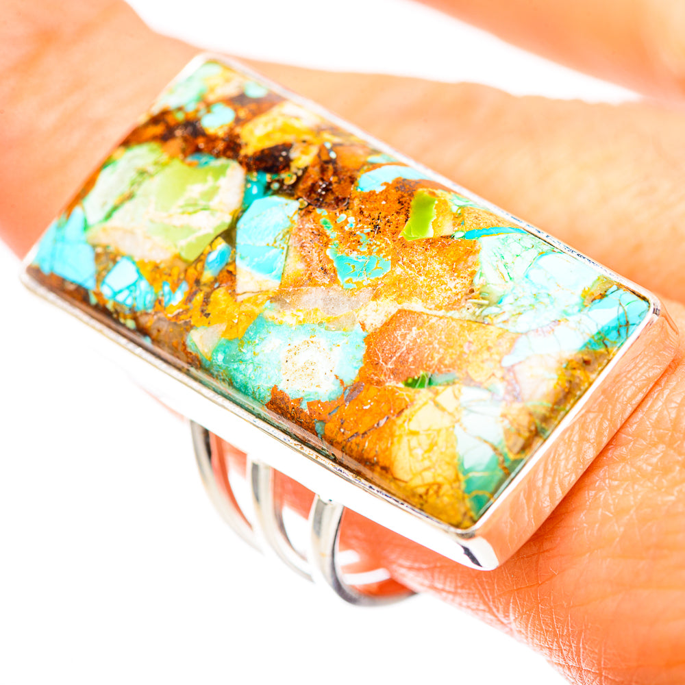 Gigantic Blue Copper Composite Turquoise Ring Size 9.5 (925 Sterling Silver) RING136532