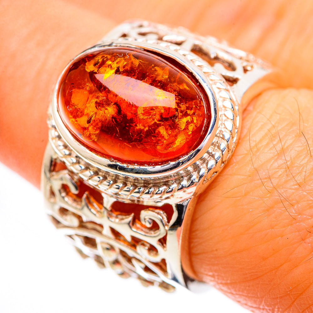 Large Baltic Amber Ring Size 7 (925 Sterling Silver) RING135920