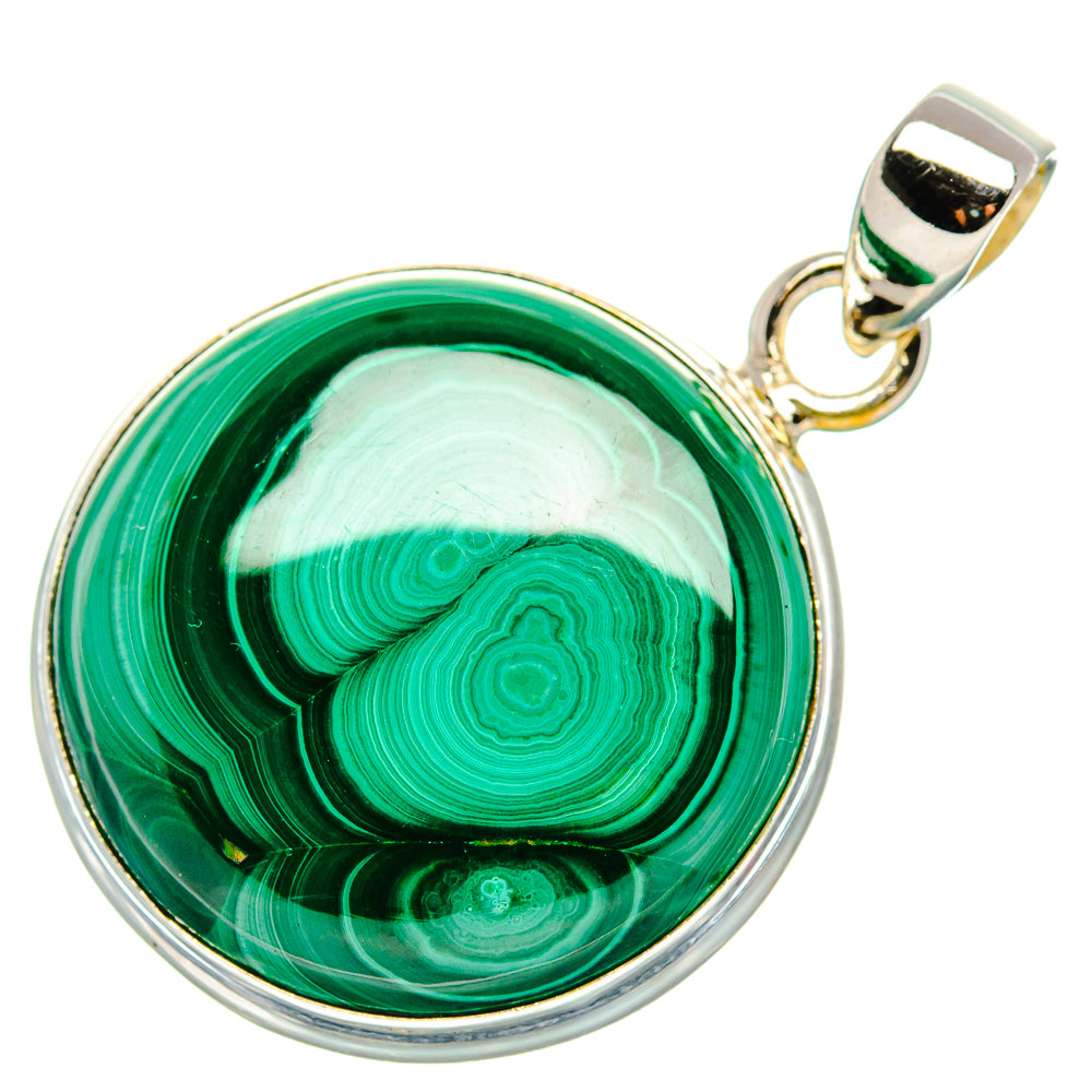 Malachite Pendant 1 1/2"  (925 Sterling Silver) PD37259