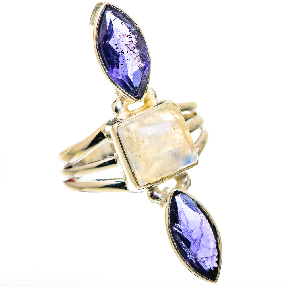 Rainbow Moonstone, Tanzanite Ring Size 7.5 (925 Sterling Silver) RING135514