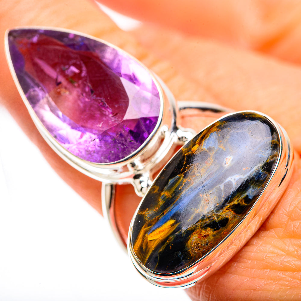 Large Pietersite, Amethyst 925 Sterling Silver Ring Size 8.75 (925 Sterling Silver) RING137760