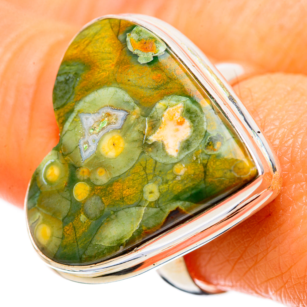Large Rainforest Jasper Ring Size 9 (925 Sterling Silver) RING135734