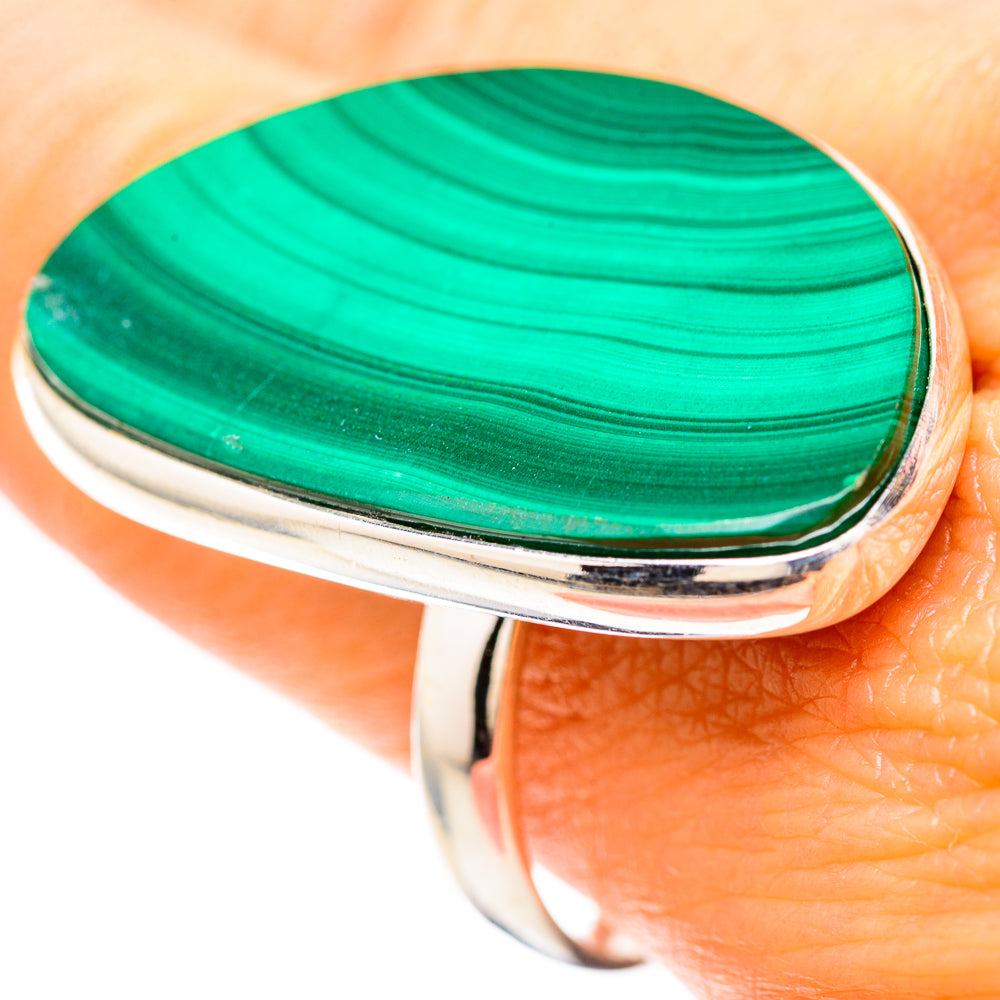 Huge Malachite Ring Size 10.75 (925 Sterling Silver) RING136516