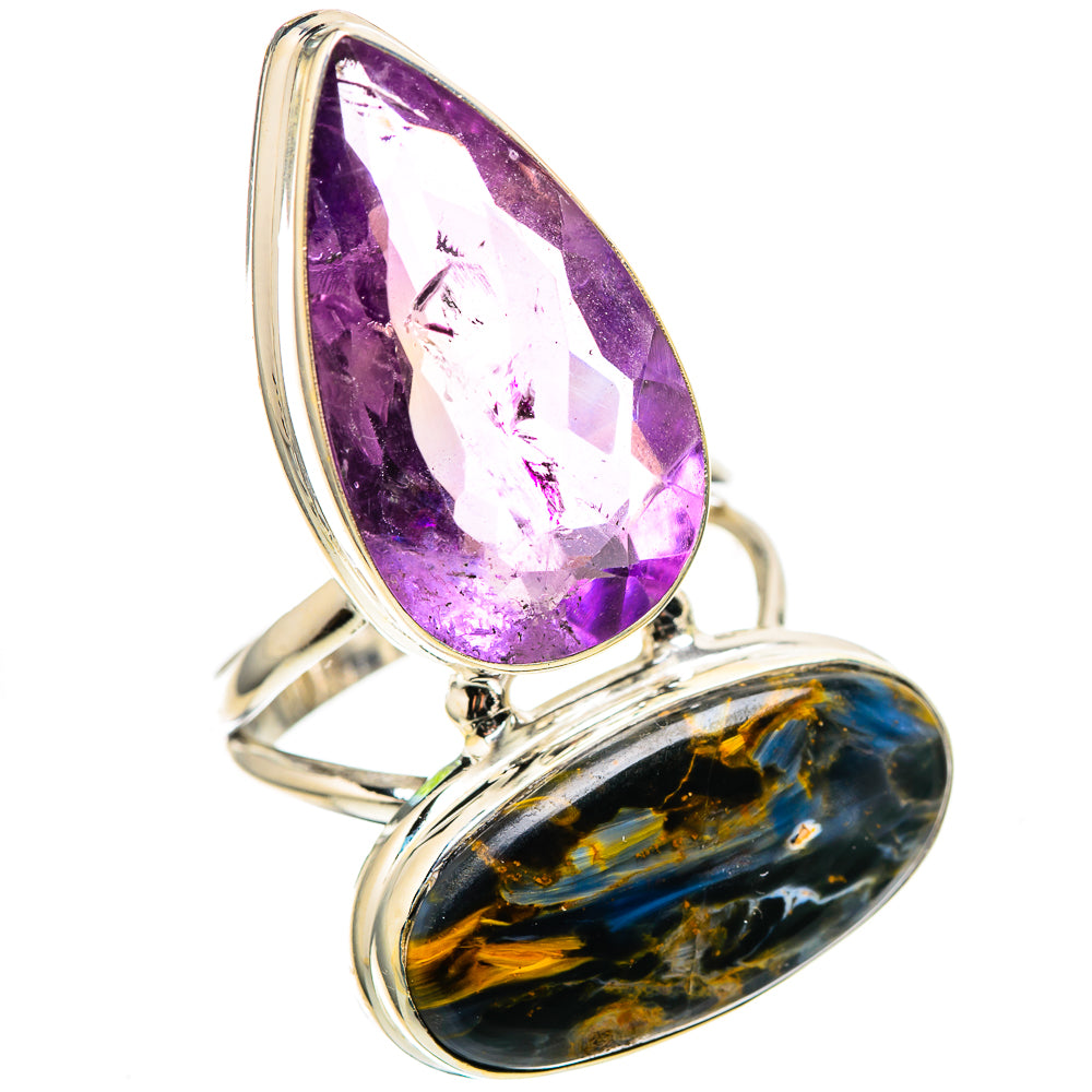 Large Pietersite, Amethyst 925 Sterling Silver Ring Size 8.75 (925 Sterling Silver) RING137760
