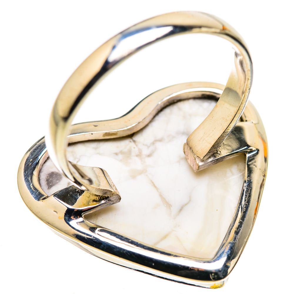 Large Howlite Ring Size 10.75 (925 Sterling Silver) RING134744