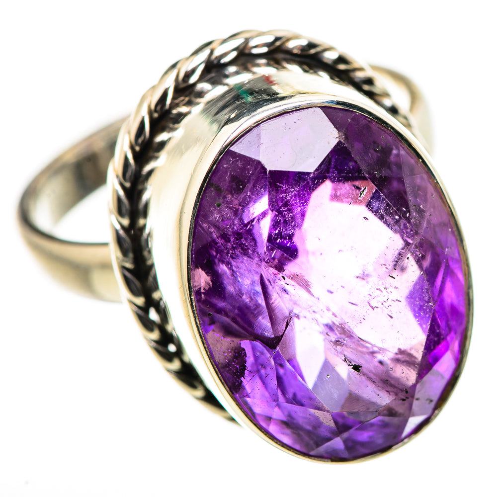 Large Faceted Amethyst Ring Size 9.75 (925 Sterling Silver) RING134753