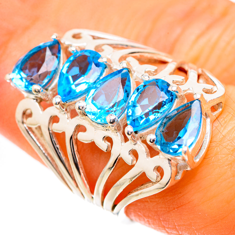 Blue Topaz 925 Sterling Silver Ring Size 7.5 Ana Co R135325