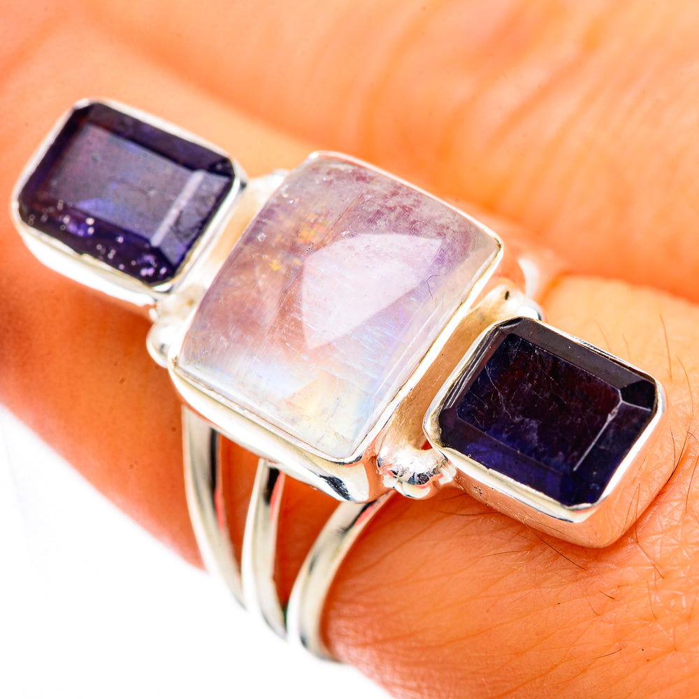 Rainbow Moonstone, Tanzanite Ring Size 7.25 (925 Sterling Silver) RING135852