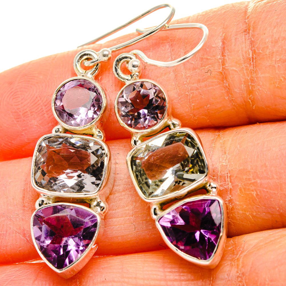 Green Amethyst, Amethyst Earrings 1 3/4" (925 Sterling Silver) EARR431756