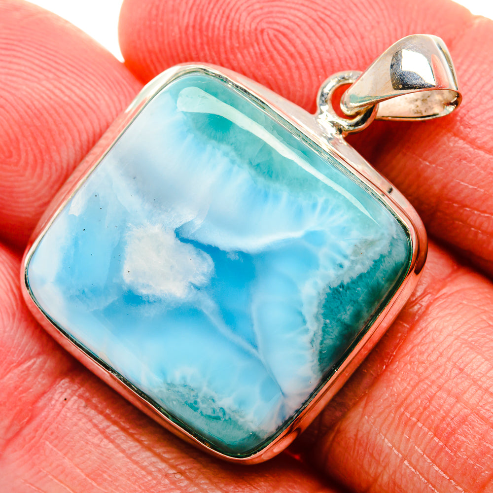 Larimar Pendant 1 3/8" (925 Sterling Silver) PD37102