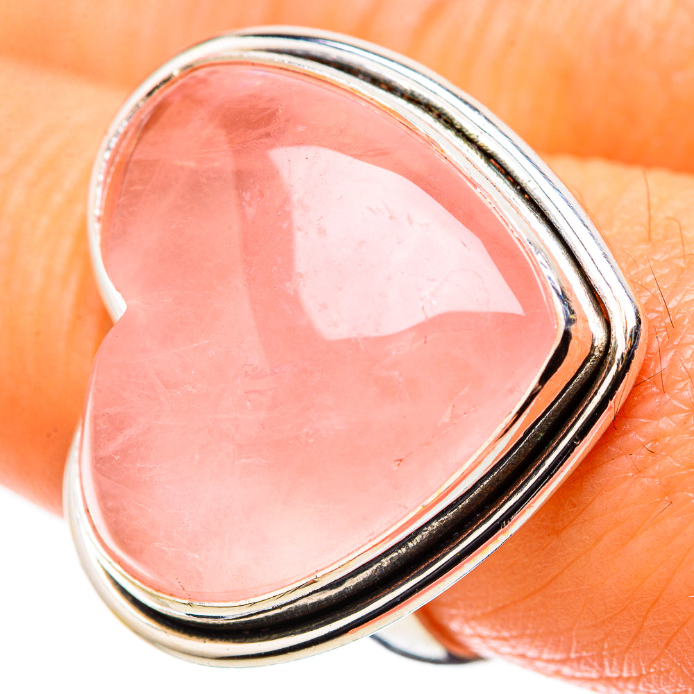 Large Rose Quartz Ring Size 8 (925 Sterling Silver) RING135778