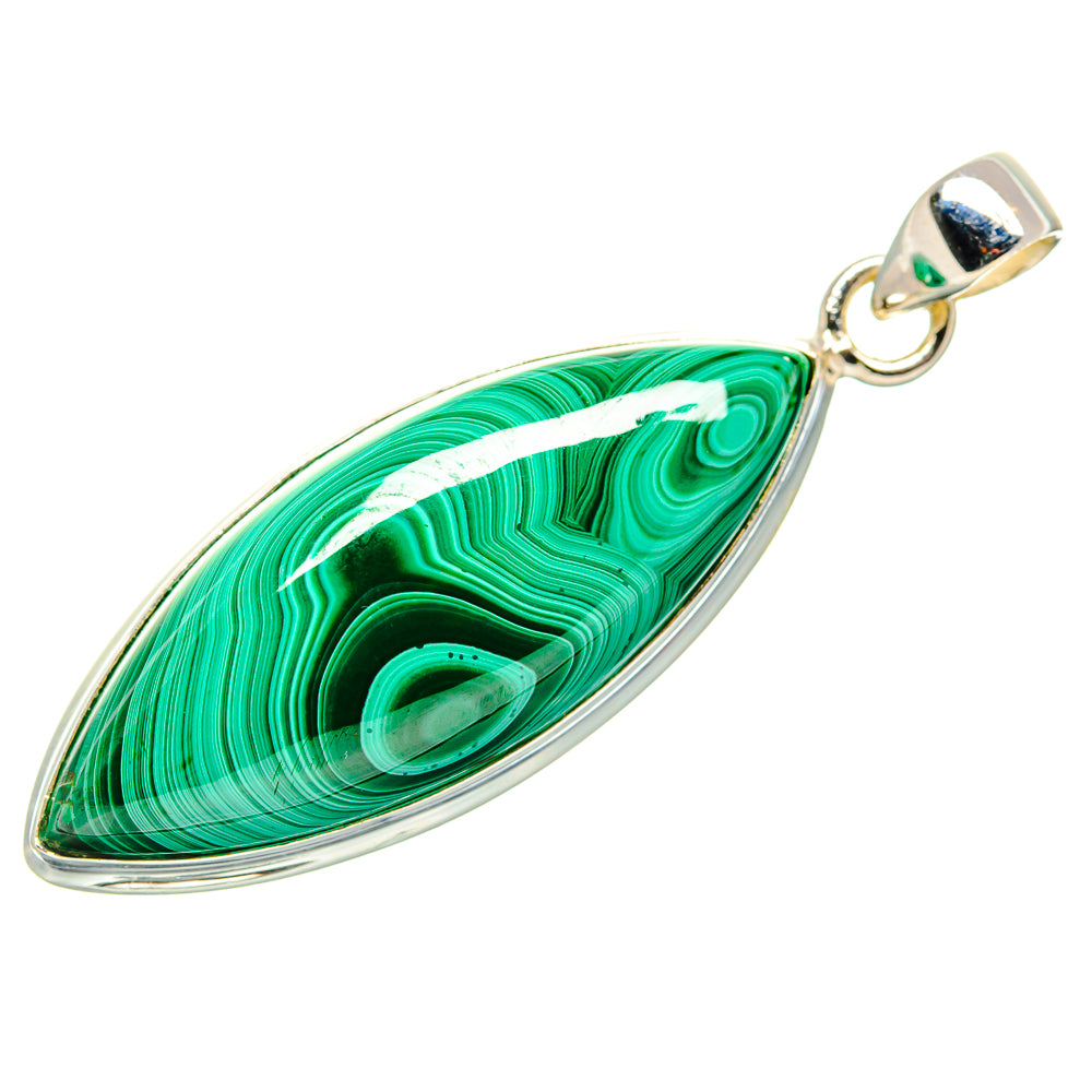 Malachite Pendant 2"  (925 Sterling Silver) PD36918
