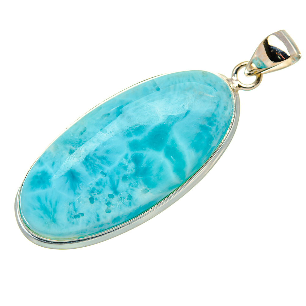 Larimar 925 Sterling Silver Pendant 2" Ana Co P37067