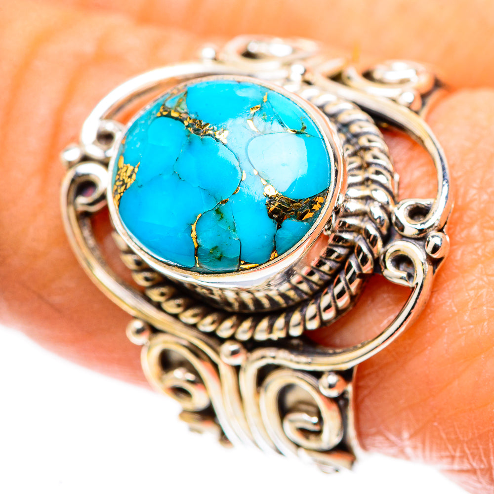 Blue Copper Composite Turquoise 925 Sterling Silver Ring Size 8.5 (925 Sterling Silver) RING137670