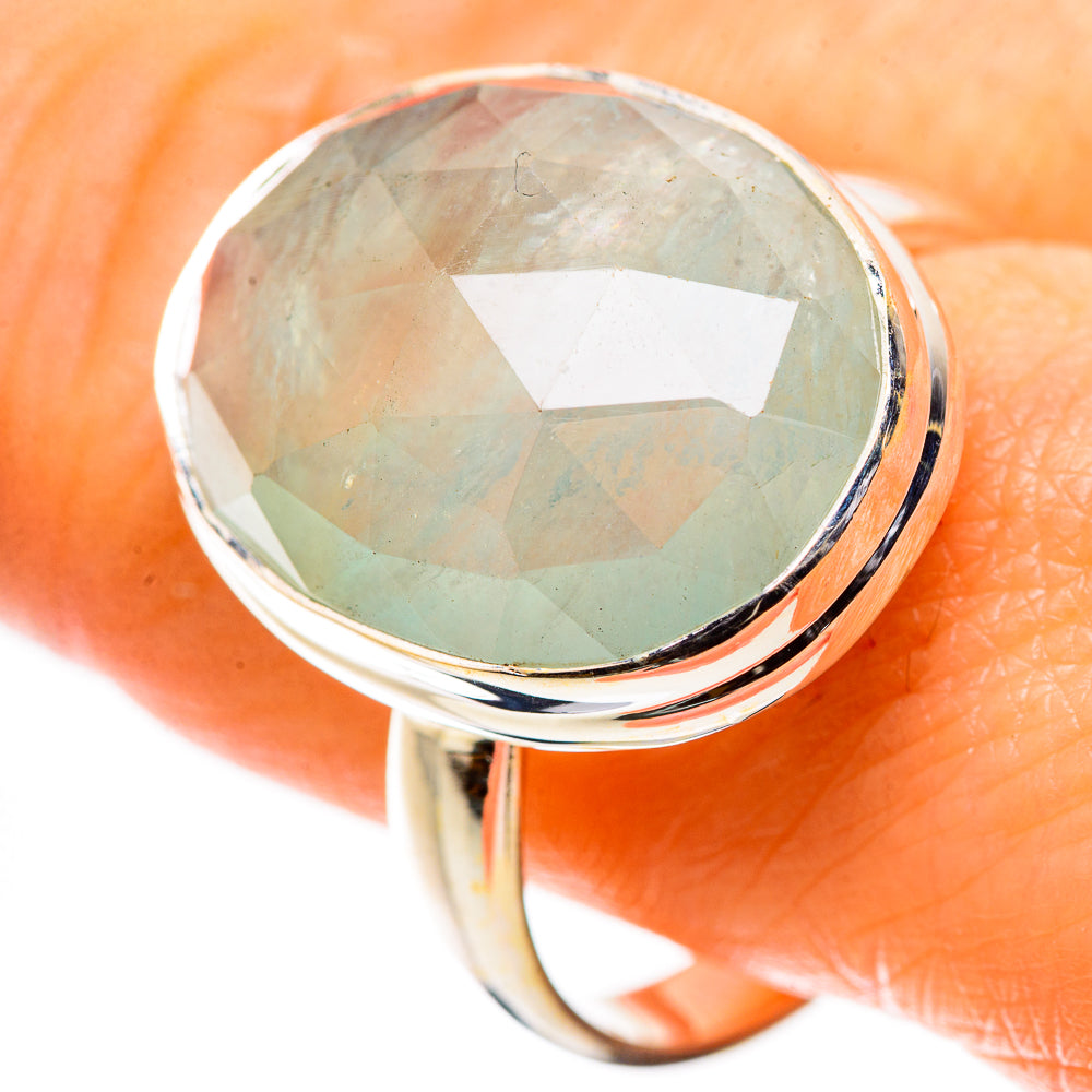 Anasilvercos Prehnite Ring Size 10.75 (925 Sterling Silver)
