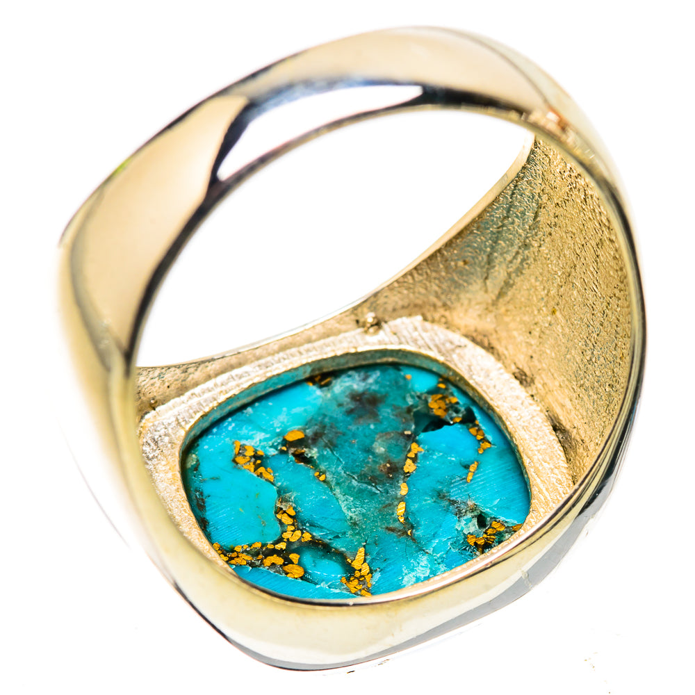 Anasilvercos Blue Copper Composite Turquoise Ring Size 9 (925 Sterling Silver)