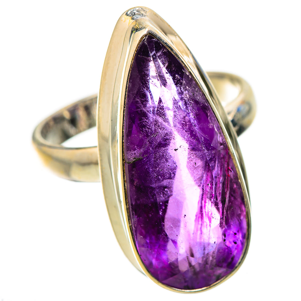 Anasilvercos Faceted Amethyst Ring Size 8 (925 Sterling Silver)