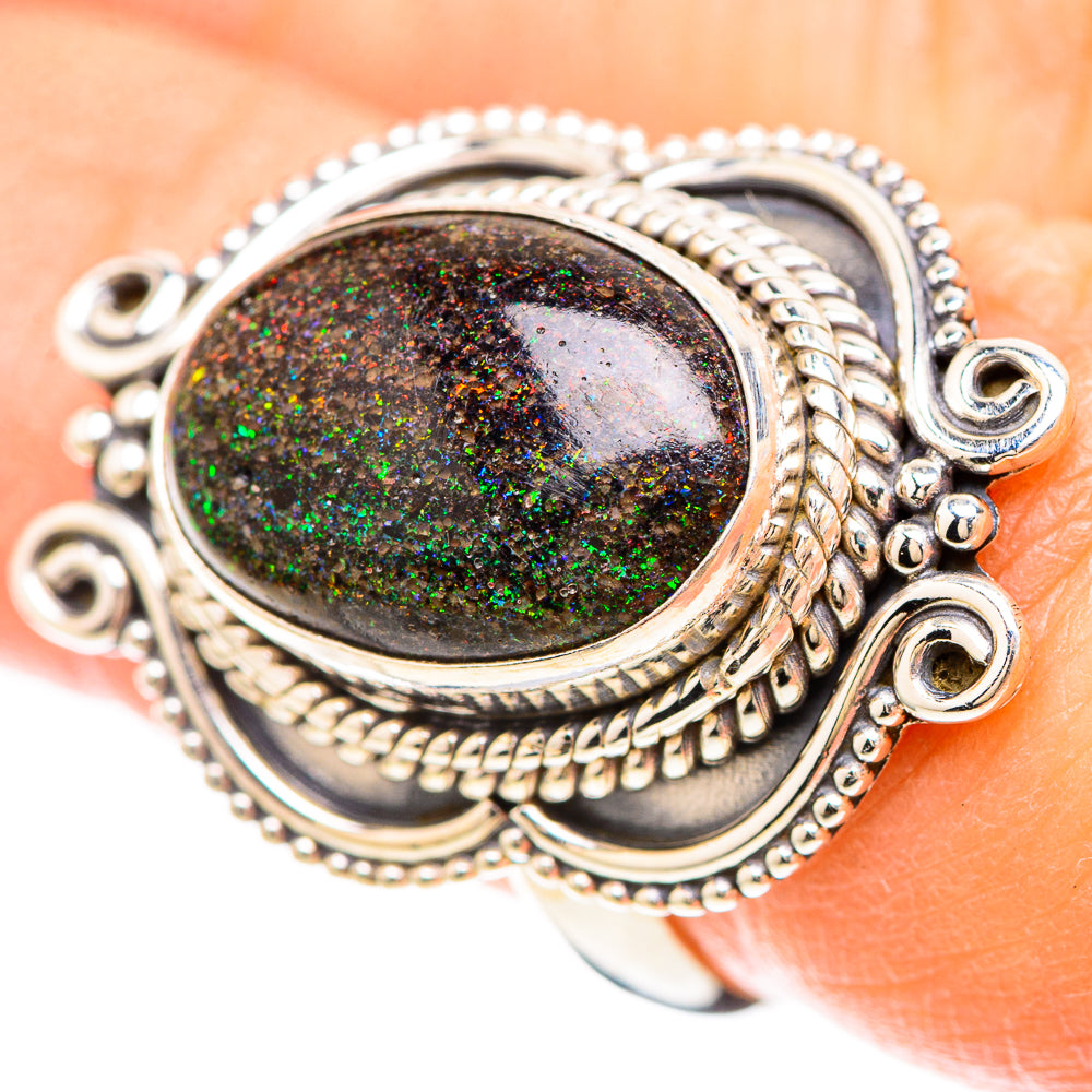 Andamooka Opal Ring Size 6.5 (925 Sterling Silver) RING137102