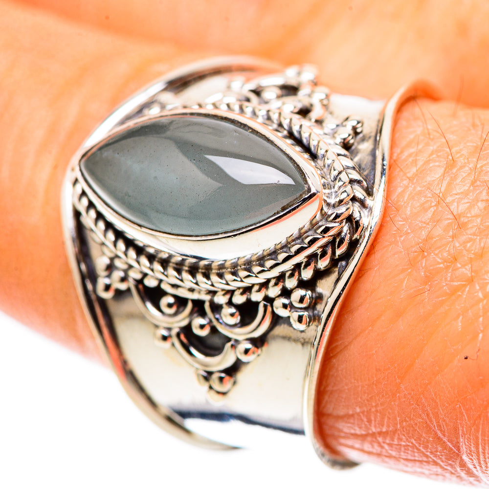 Natural Aquamarine Ring Size 8.25 (925 Sterling Silver) RING136063