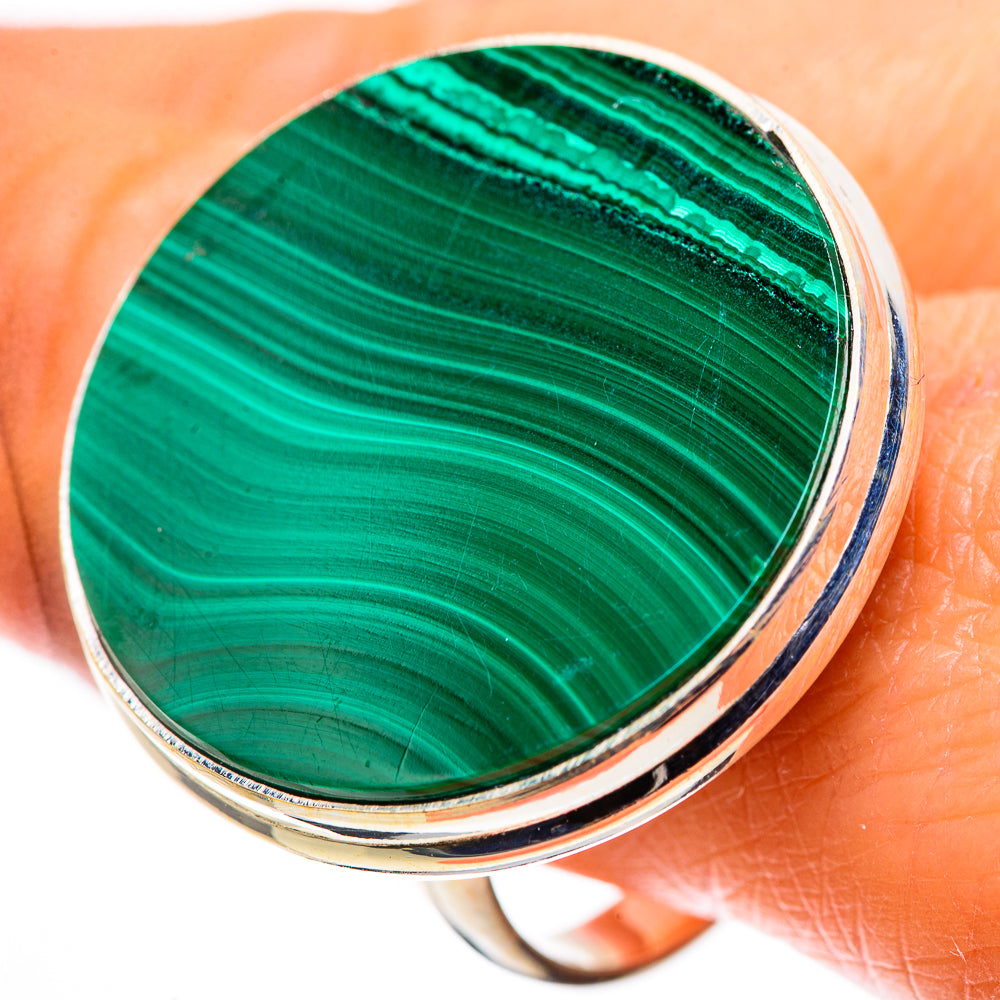 Huge Malachite Ring Size 11 (925 Sterling Silver) RING136136