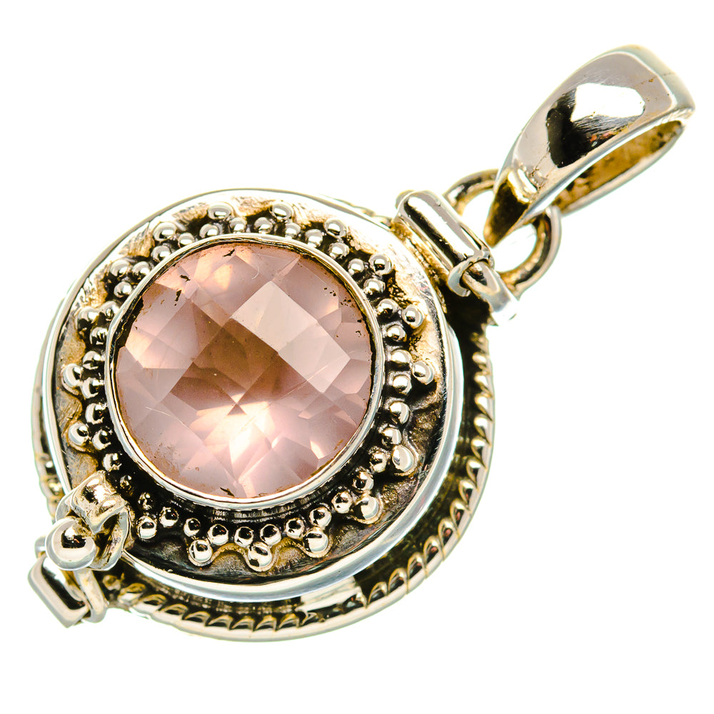 Poison Rose Quartz 925 Sterling Silver Pendant 1 1/4" (925 Sterling Silver) PD37668