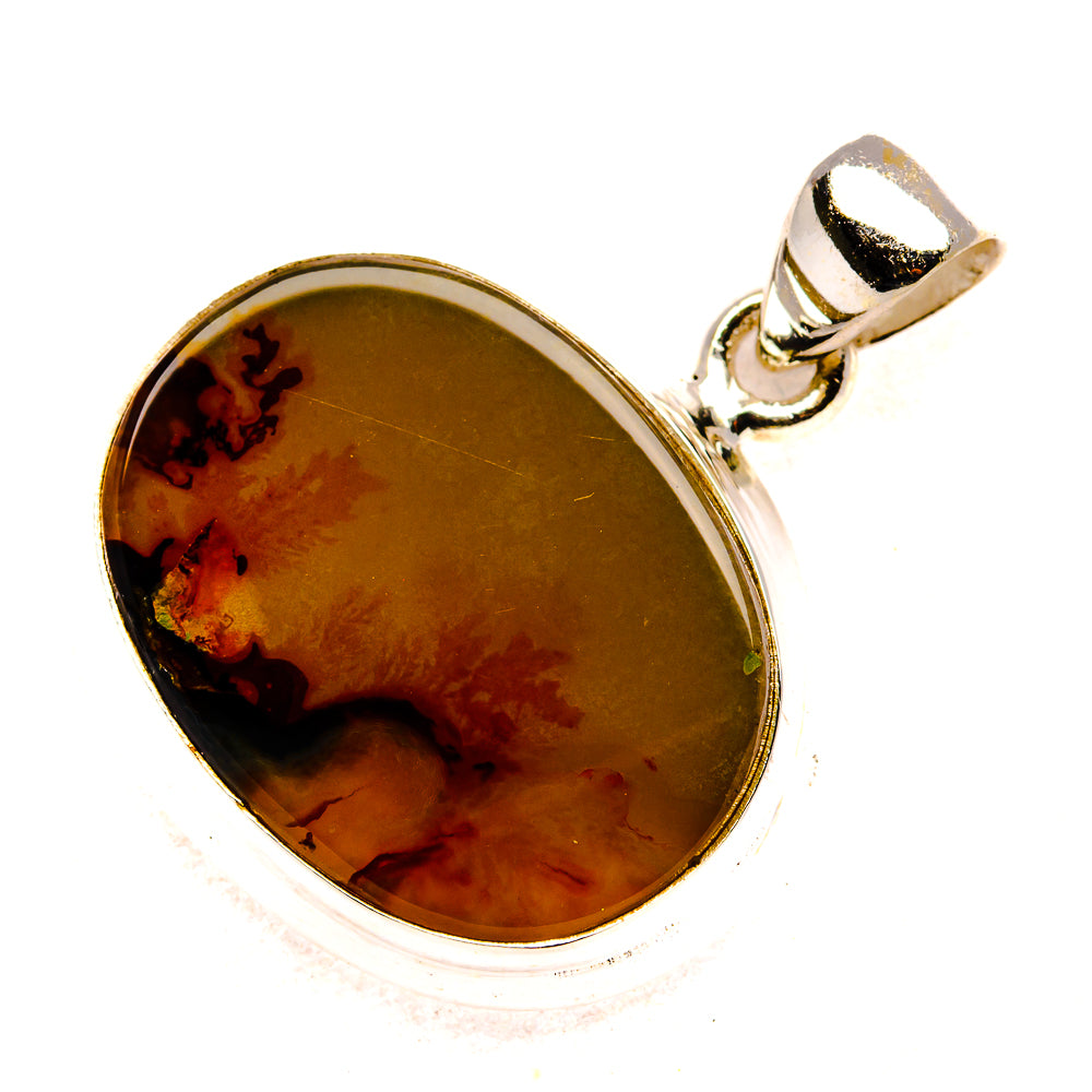 Scenic Dendritic Agate Pendant 1 1/4" (925 Sterling Silver) PD37354